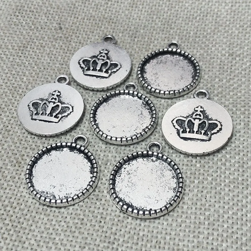 Подвеска из кабошона в форме короны Безель-Камея базовая рамка для браслета
