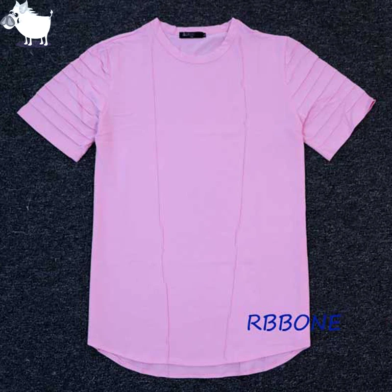 2018 Fashion Mens T-shirts Hem Open Extend Short T shirt Men Biker T-Shirt Tyga Kanye West Extended Hip Hop T-Shirts | Мужская одежда