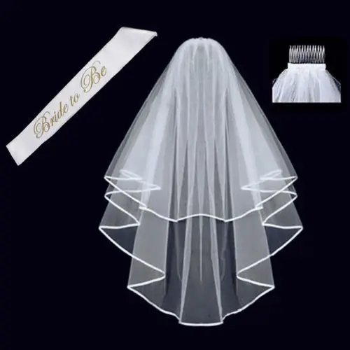 2019 последняя дешевая простая и элегантная свадебная вуаль Свадебная Тюлевая