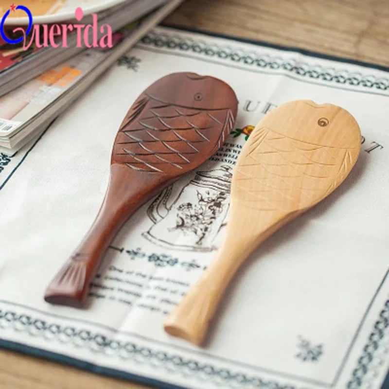2 stks/комплект 21 см натурального дерева Совок lepel рыба линия ужин риса не липкий рис