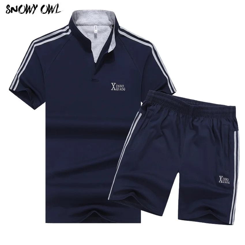Free shipping summer mens short sleeve T-shirt and shorts sports suit sprots set men's sport XL-9XL h79 | Спорт и развлечения