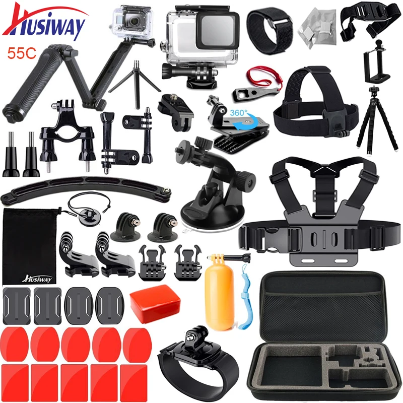 Комплект аксессуаров Husiway для Gopro / Go pro hero 7 6 5 набор водонепроницаемых чехлов Hero