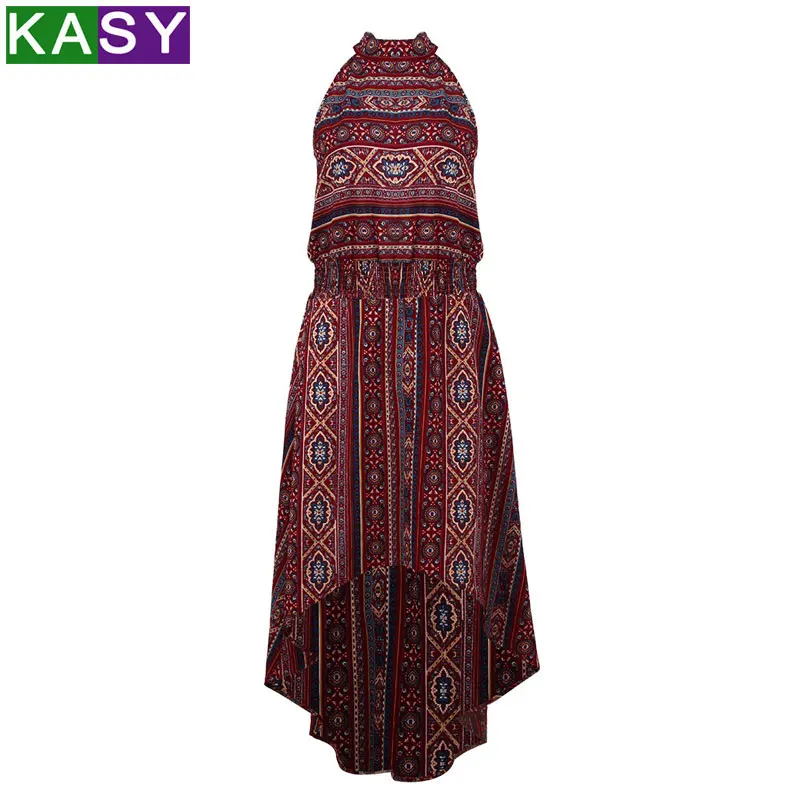 Летнее платье 2018 женское элегантное винтажное пляжное повседневное в богемном