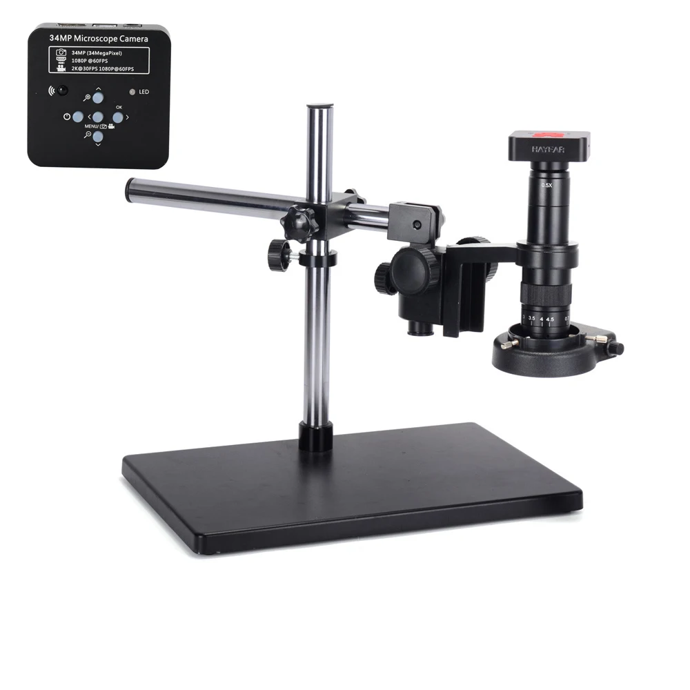 Промышленный паяльный микроскоп 34MP 2K камера HDMI выходы USB 180X C крепление объектив