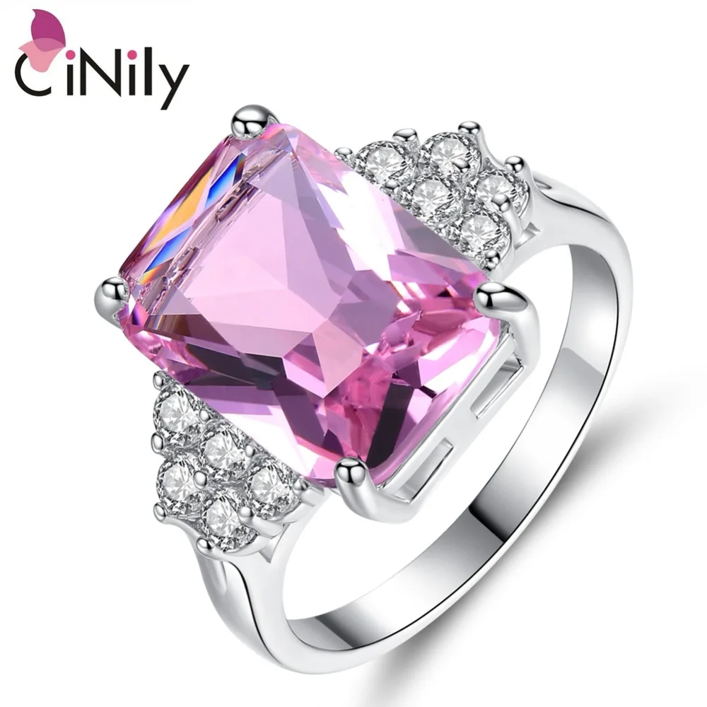 CiNily создан розовый камень 14x10 мм Посеребренная оптовая продажа Горячая ювелирных