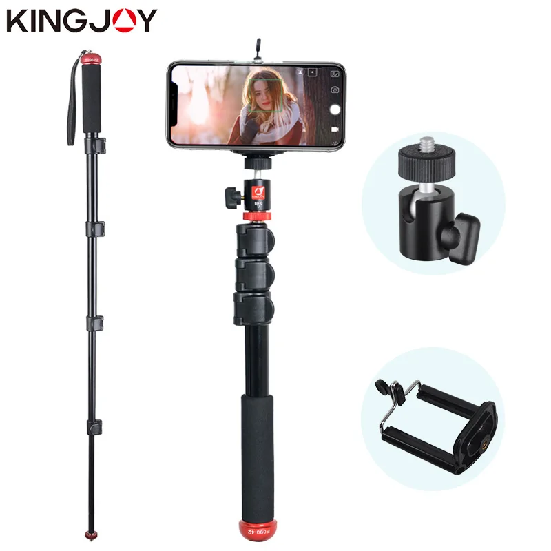 KINGJOY Official Selfie Stick Monopod Action Video Camera Tripod For Phone Smartphone Universal Gopro Iphone Samsung | Электроника
