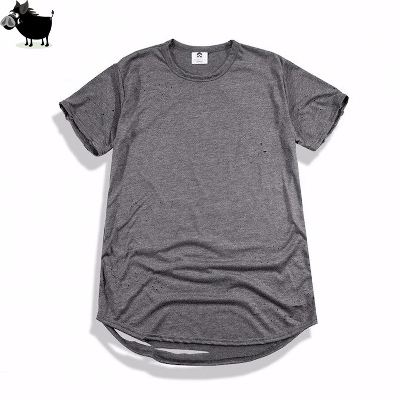 Мужская удлиненная футболка Si Tun Tyga с ремешками из пирекса рубашки для высоких Kanye