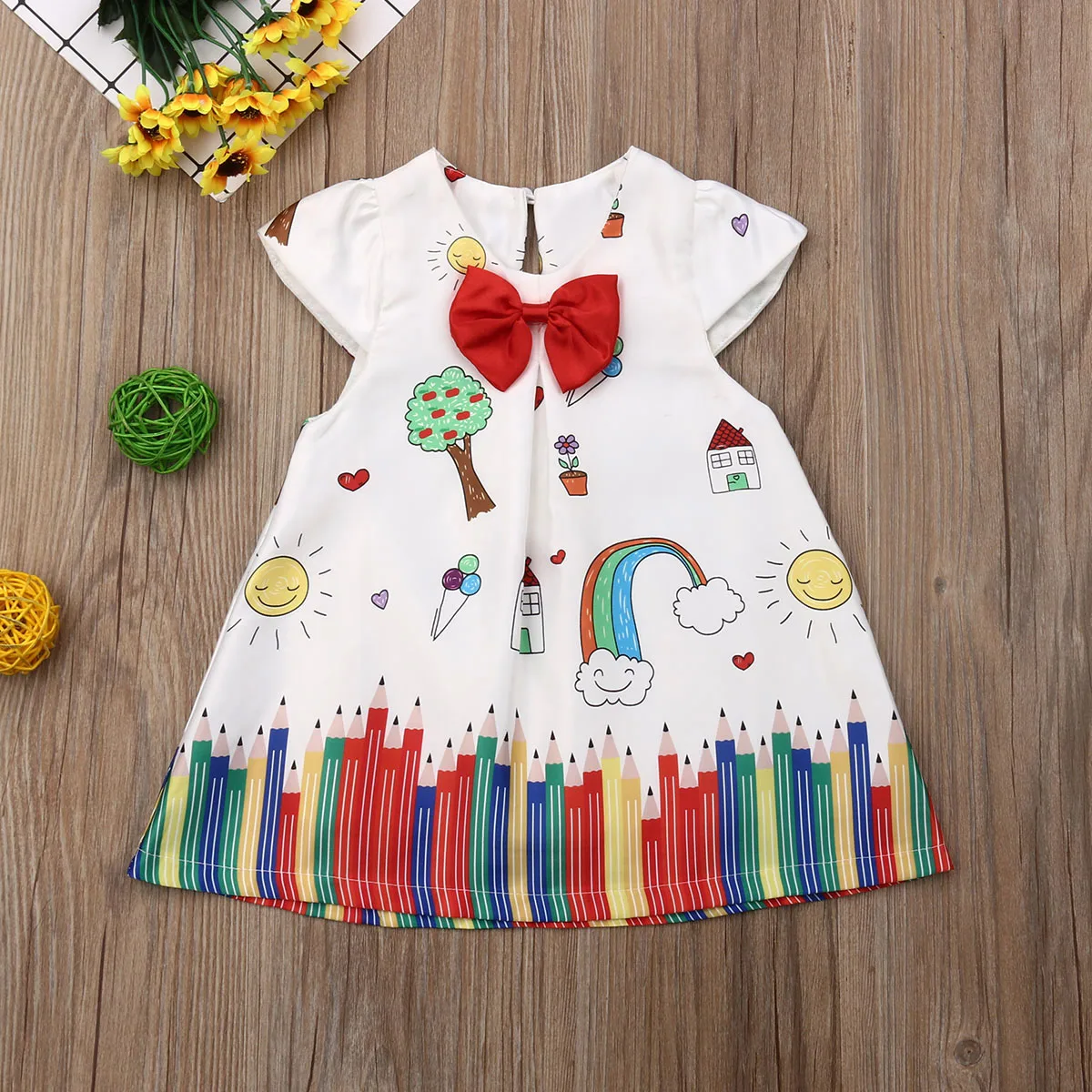 Детское платье-пачка принцессы с цветочным рисунком для маленьких девочек