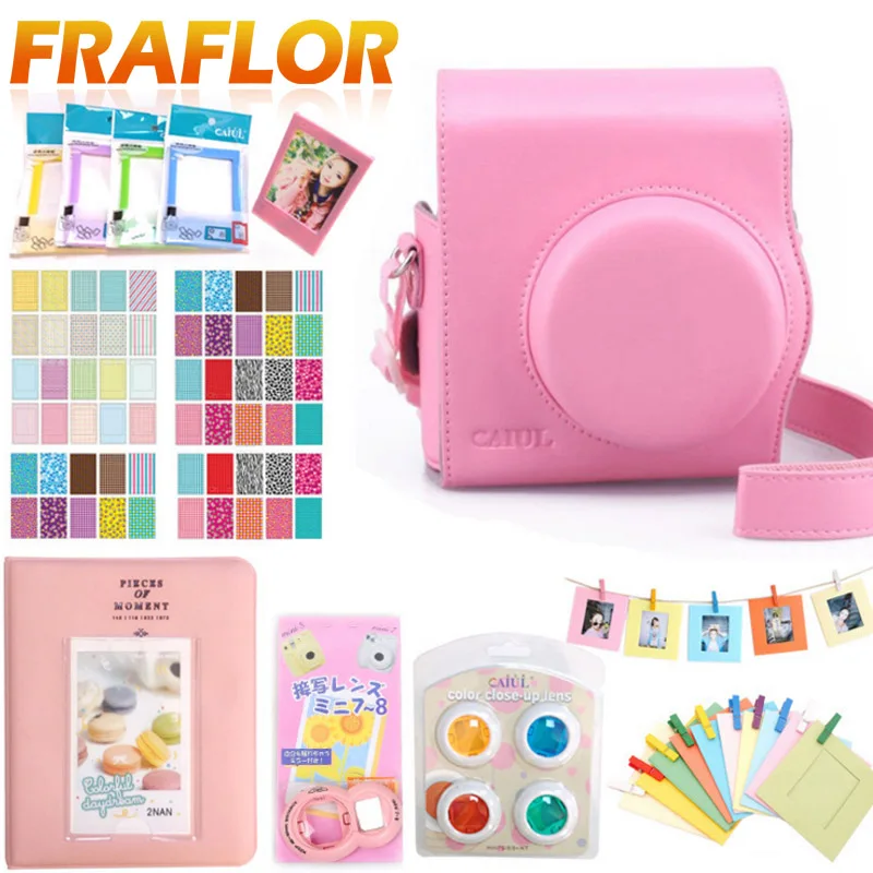 Набор аксессуаров для моментальной камеры 7 в 1: сумка для видео, защитный чехол, фильтр, альбом, макролинза для Fujifilm Instax Mini 8.