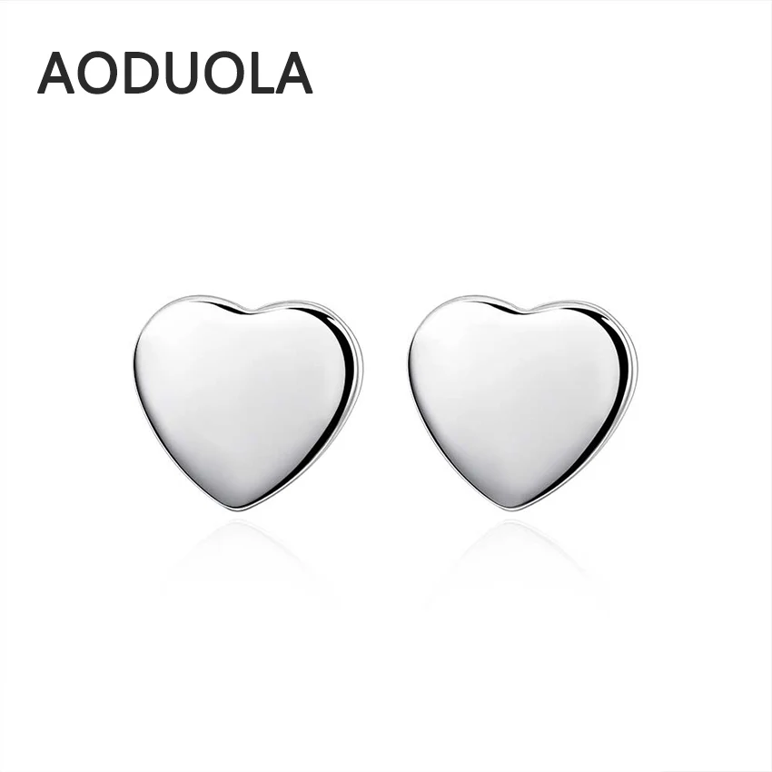 Посеребренные серьги простые милые серьги-гвоздики из сплава в форме жары