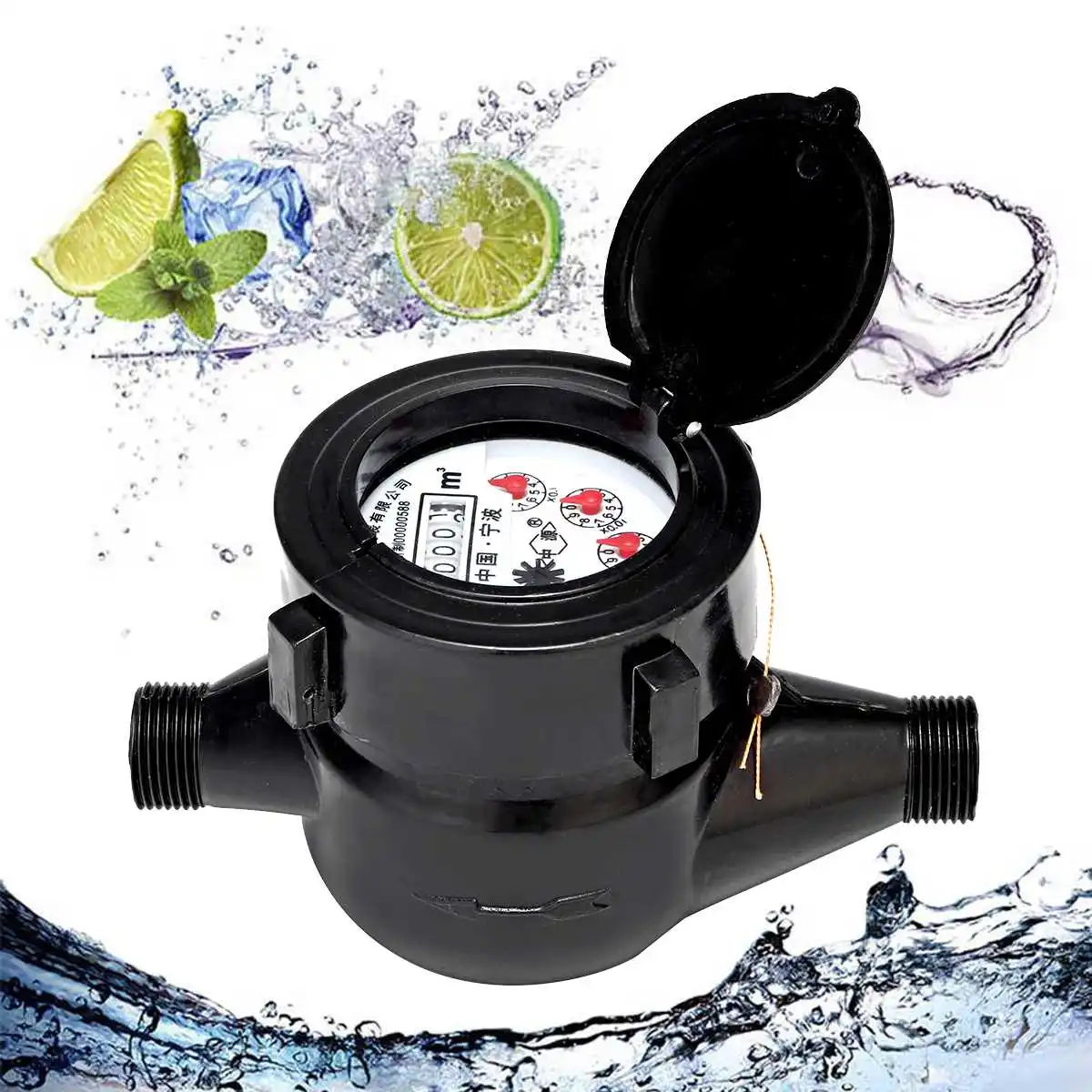 Метры для холодной воды DN15 маленький счетчик пластиковый ротор Настольная шкала