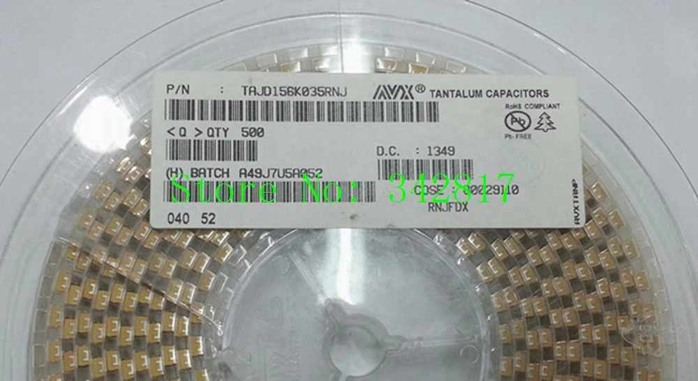 Тайd156k035rnj CAP TANT 15 мкФ 35V 10% 2917 Tantalum Cap acitors D type 50 шт. | Электронные компоненты и