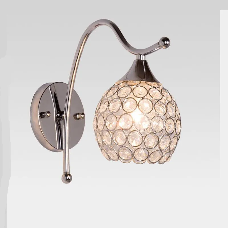 Modern iron crystal living room Wall lamps led bedroom study E27 bulb lamp lustre Silver lighting Z30 | Освещение