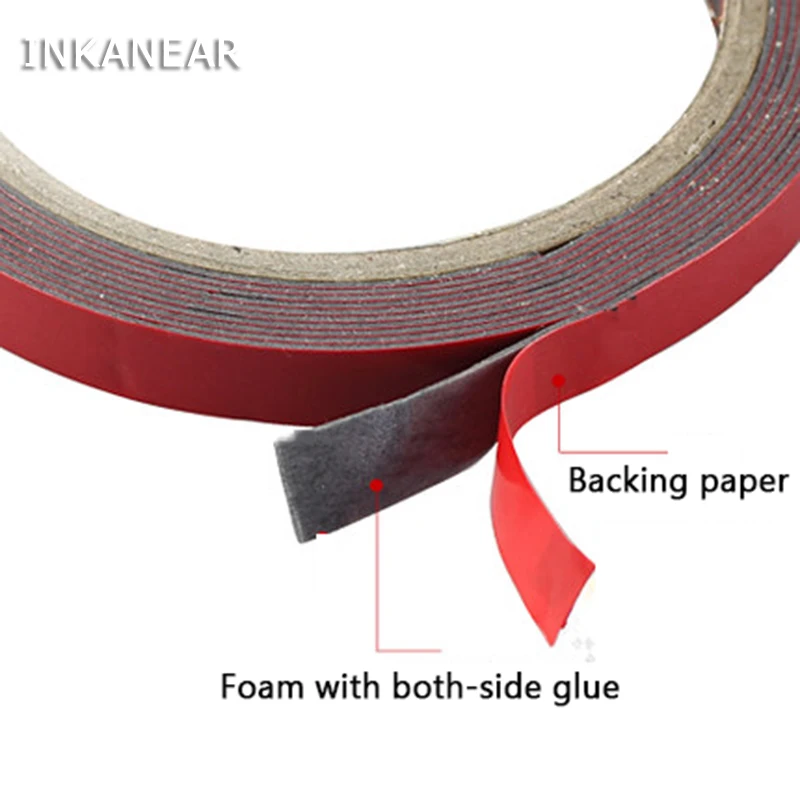 Акриловая силиконовая Двухсторонняя клейкая лента 6/8/10 мм x 3 м прозрачная