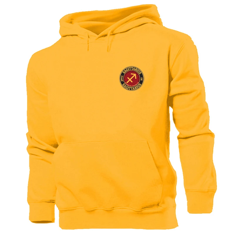 Printed Constellation Sagittarius Design Unisex Graphic Hoodie Sweatshirt Strings Mens Winter Jumper Hooded Tops Pullover | Мужская