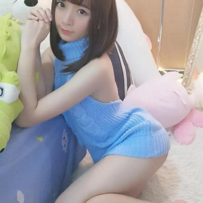 Осенне-зимний сексуальный свитер с лямкой на шее Женский вязаный пуловер без