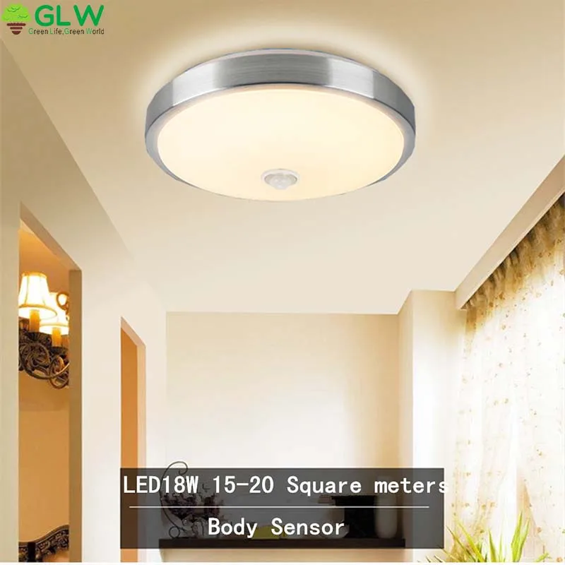 GLW 12W 18W ПИР светодиодный потолочный светильник для гостиной 110V 220V deckenleuchten plafonnier