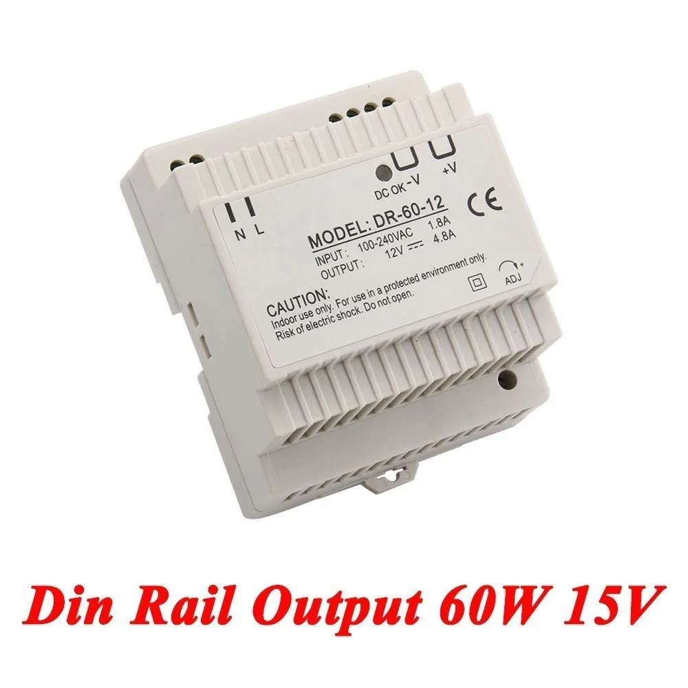 DR-60 Din Rail Power Supply 60W 15V 4A Switching AC 110v/220v Transformer To DC 15v ac dc converter | Обустройство дома