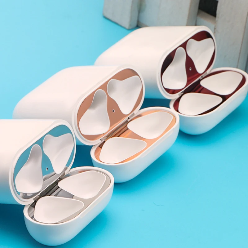 Металлическая защита от пыли для Apple AirPods чехол аксессуар защитная наклейка