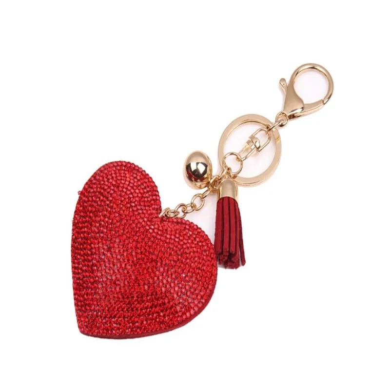 Heart-shaped diamond брелок с кистями Подвеска плюшевая игрушка Дамы автомобильный