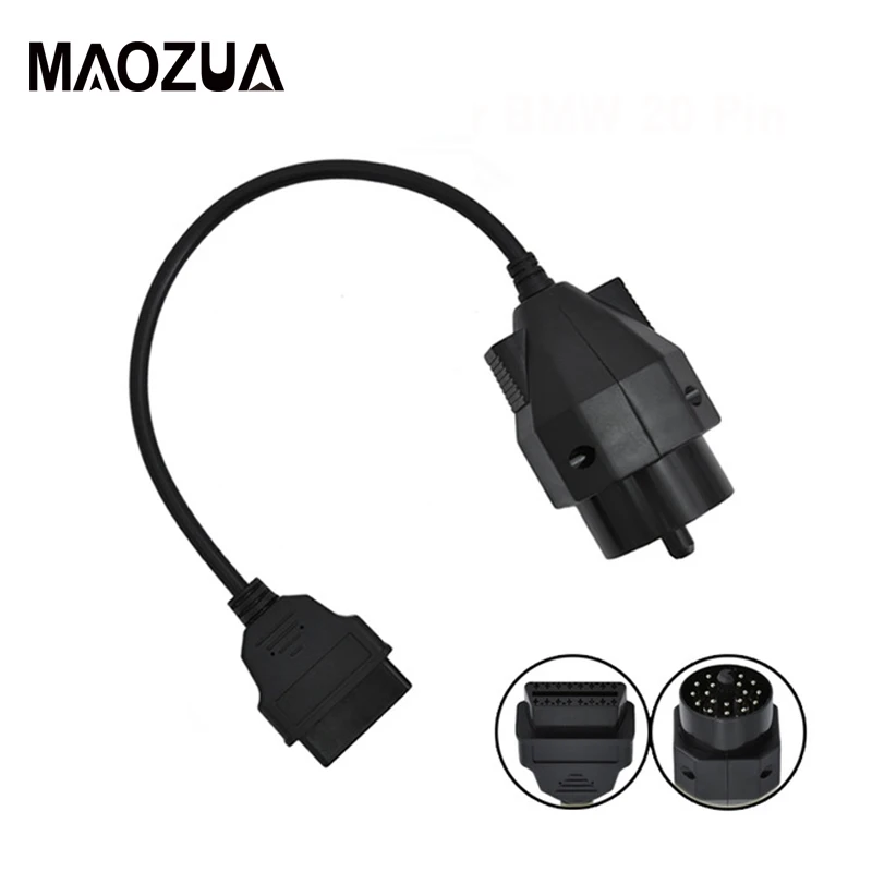 Maozua 5 шт. Подходит для BMW 20 Pin OBD2 кабель к 16 Женский Кабель OBDII 20Pin подходит e35 e36 X5 Z3
