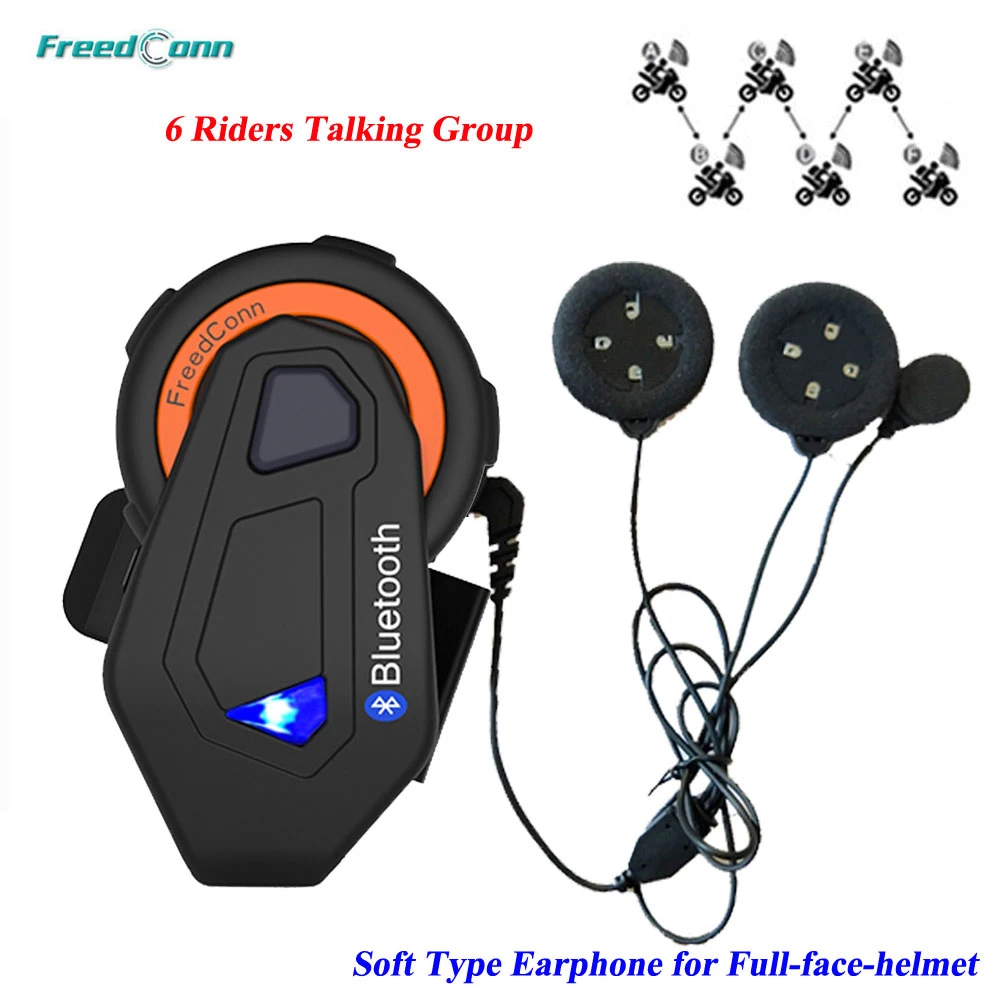FreedConn T-MAX переговорное устройство для мотоциклетного шлема 6 водителей гарнитура