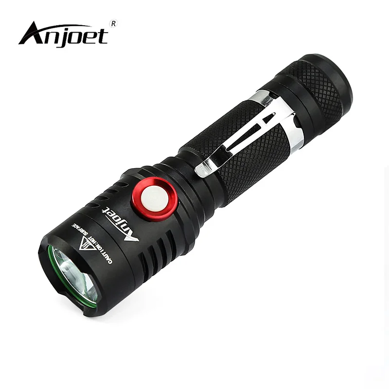 ANJOET фонарик для ночной езды на велосипеде светодиодный с аккумулятором USB фонарь