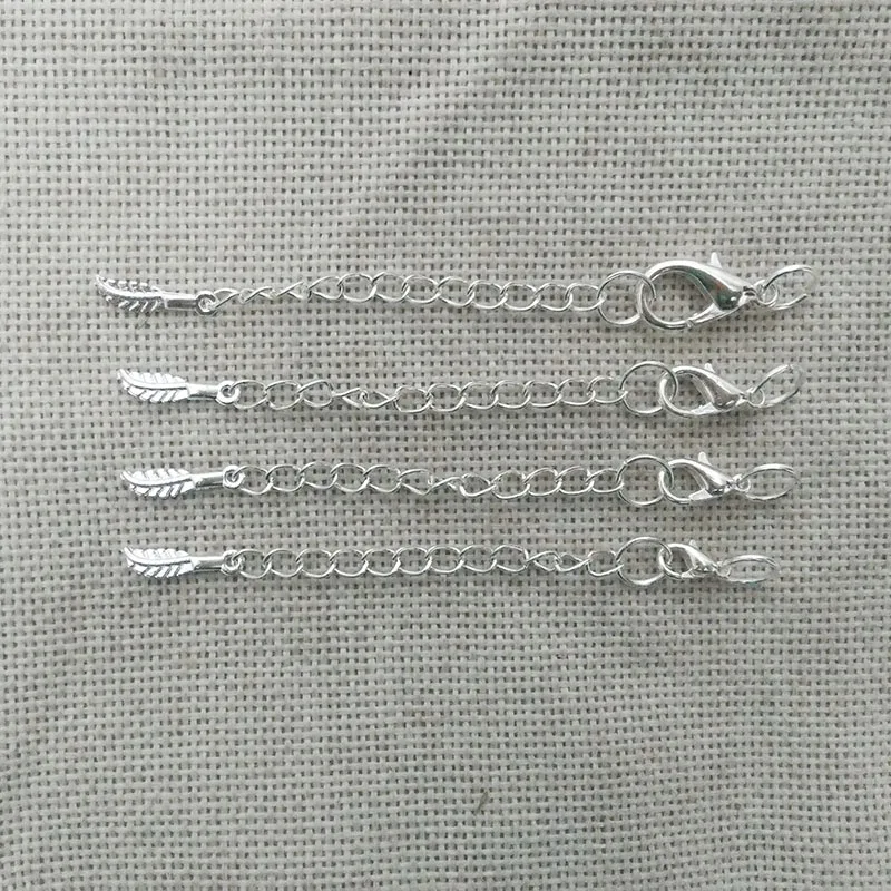 extended extension chains lobster swivel hook jupm rings leather cord bracelet findings leaf pendants dangles charms metal kit | Украшения