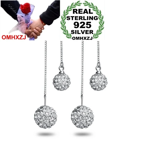 OMHXZJ оптовая продажа круглая модная дрель шарик kpop стерлинговое серебро 925 пробы