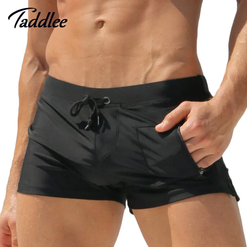 Taddlee Brand Men's Man Swimwear Swimsuits Swimming Boxer Shorts Sports Suits Surf Board Trunks Men Swim Summer | Спорт и