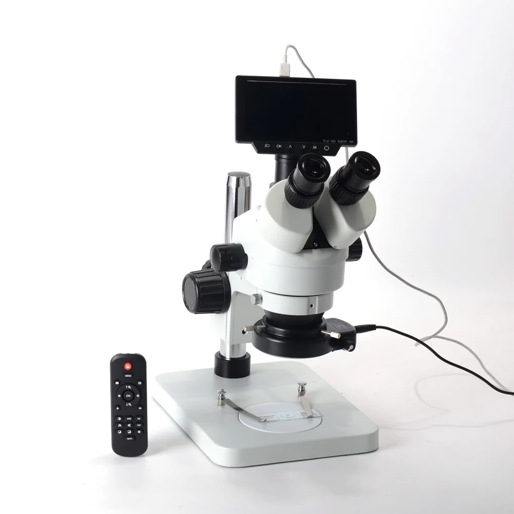 7X-45X 4K мультифокальный цифровой микроскоп электронная техника Тринокулярный