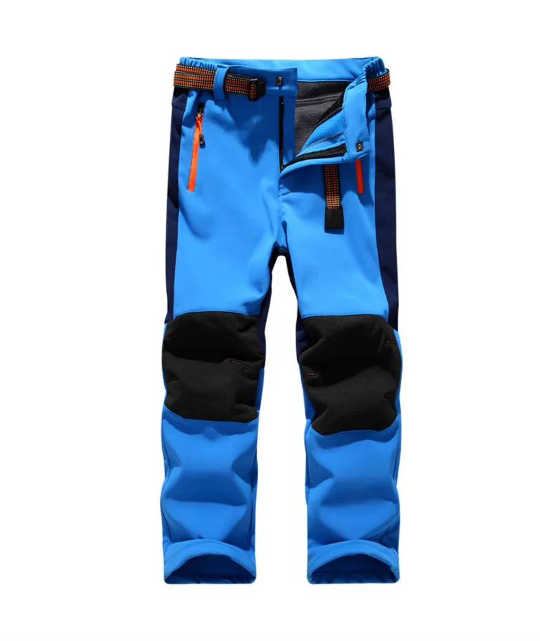 Children's pants boys girls outdoor soft shell waterproof and warm children's climbing | Спорт и развлечения