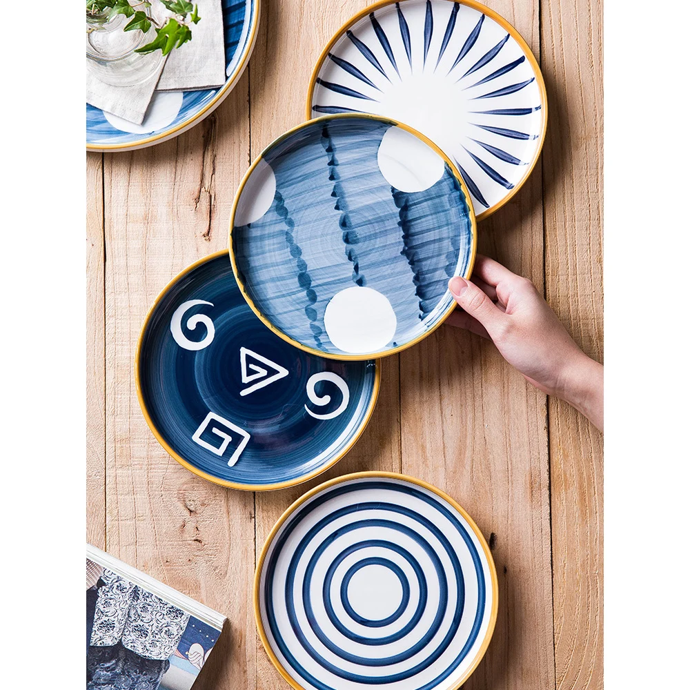 Креативные фарфоровые тарелки и диски с ручной росписью новая тарелка из