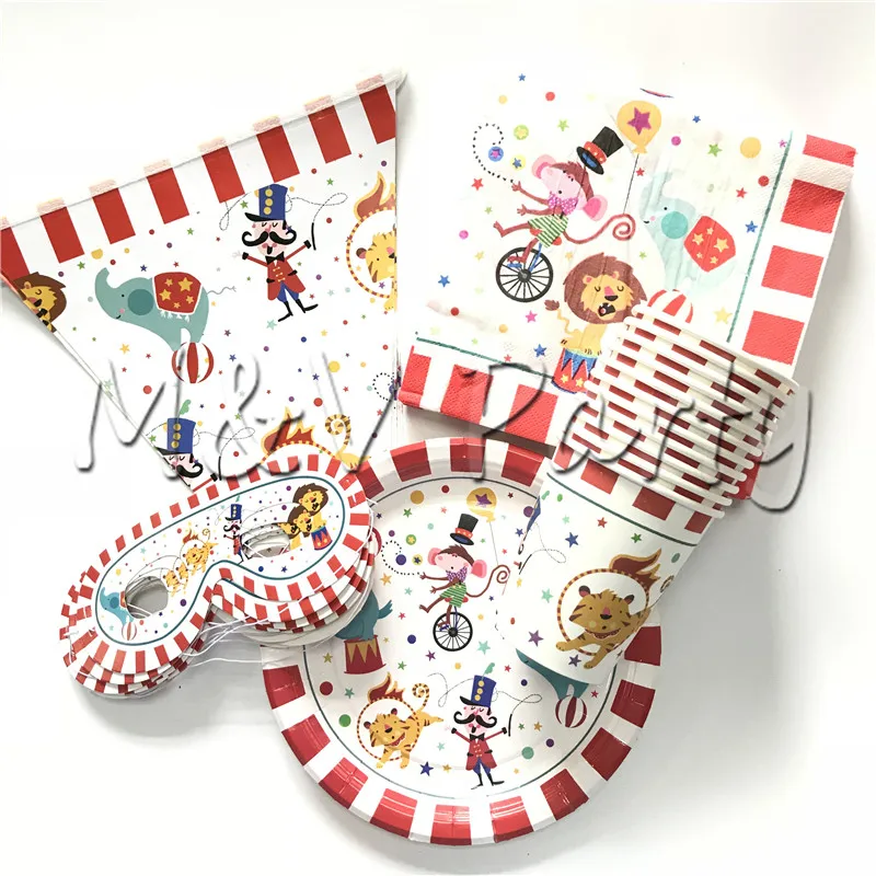 60 шт./лот M &amp V креативная цирковая тематика одноразовая посуда для вечеринки в