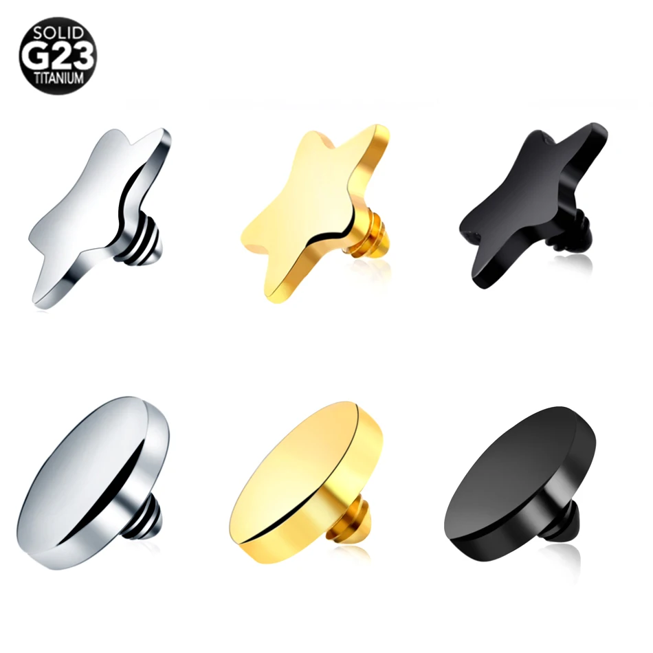 3 шт./лот G23 титановый микро Кожный Якорь топ 4 мм круглые и Звездные имплантаты для