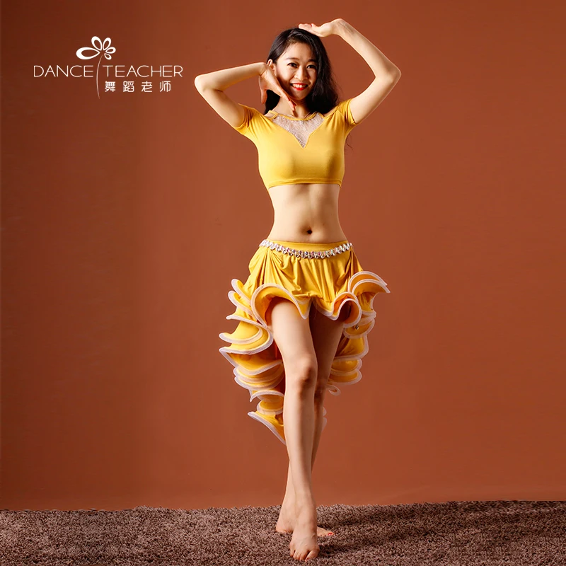 new woman Bellydance Costume Dancer Practice Clothing top+skirt suits for lady bellydance wear S/M/L/XL 055 | Тематическая одежда