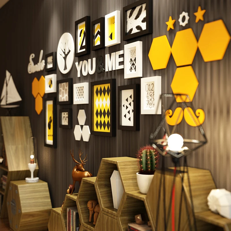 INKANEAR современная модная картина в морском стиле комплект с фоторамкой часы из