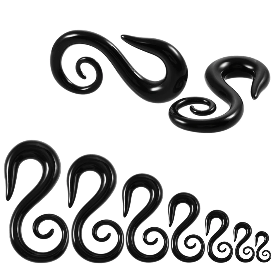 Новинка черная акриловая поддельная спираль конус для ушей туннель заглушки