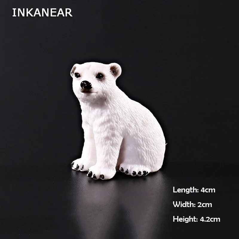Миниатюрная фигурка животного модель белого медведя енот микро реалистичные