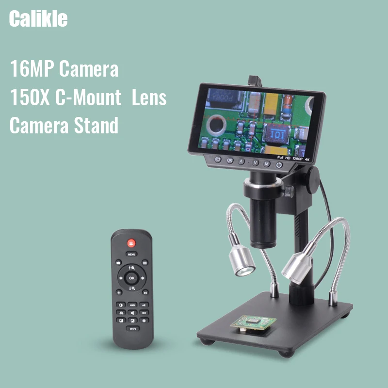 Цифровой промышленный микроскоп с 5-дюймовым экраном 16 МП 4K 1080P 60fps HDMI USB Wi-Fi