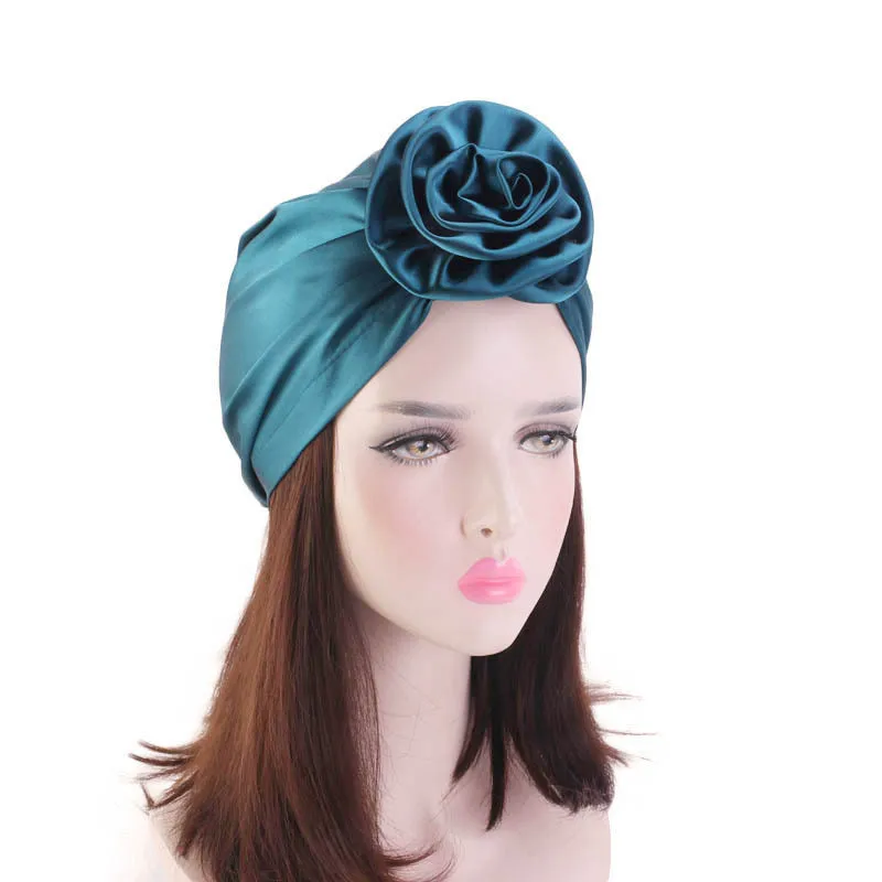 Женская эластичная шелковая шапка-тюрбан головной убор для химиотерапии