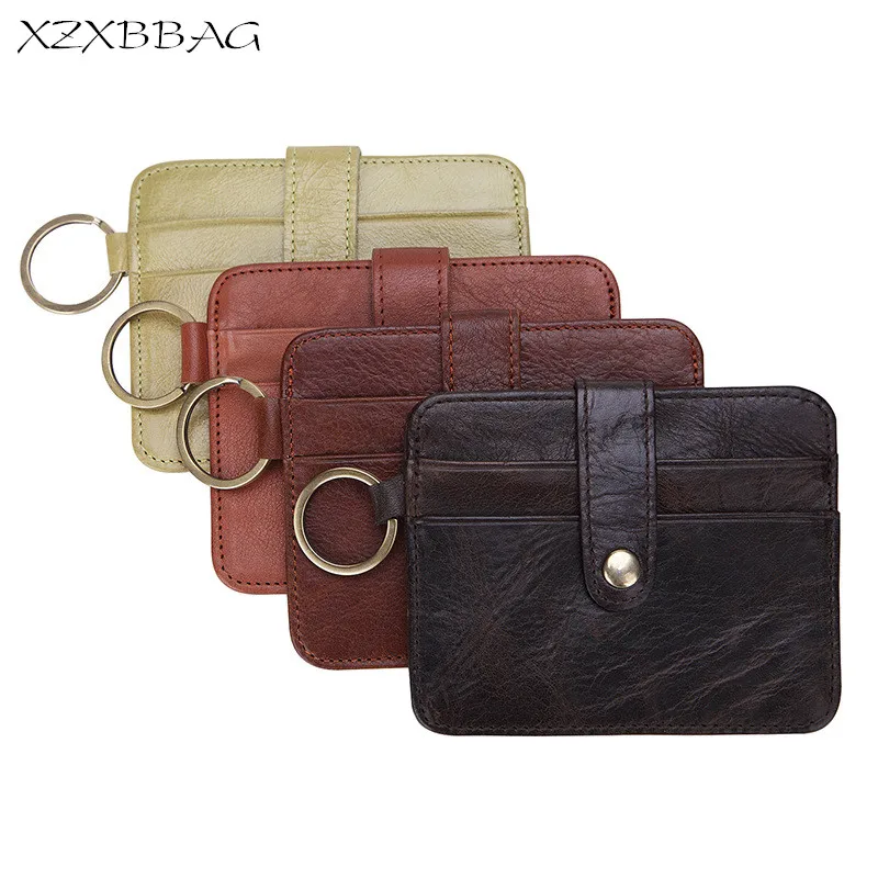 Кошелек для мужчин и женщин XZXBBAG из натуральной кожи с отделением визиток