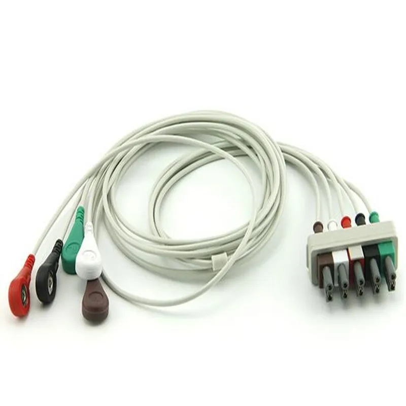 Совместим с Philips-HP MP20/30/40 43100A 43120A 43200A ECG 5 Leadwires Snap end Trunk Cable медицинские Провода