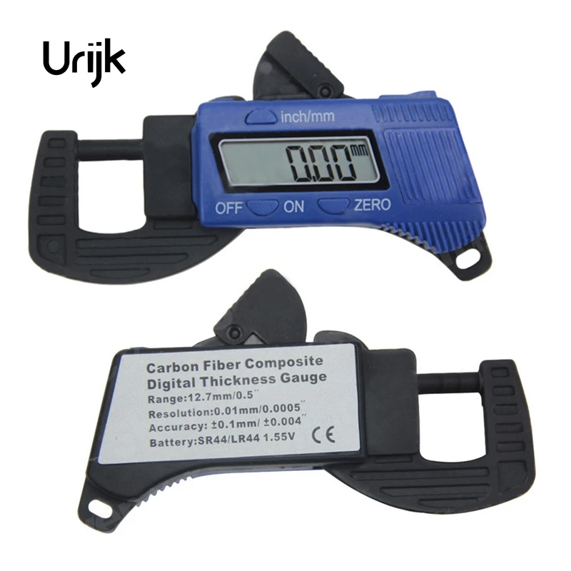 Urijk Авто Пластиковый цифровой толщиномер ЖК-циферблат толщина штангенциркуль