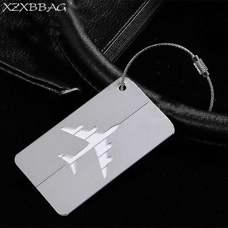 Этикетка для багажа XZXBBAG из алюминиевого сплава прямоугольная проверки самолета