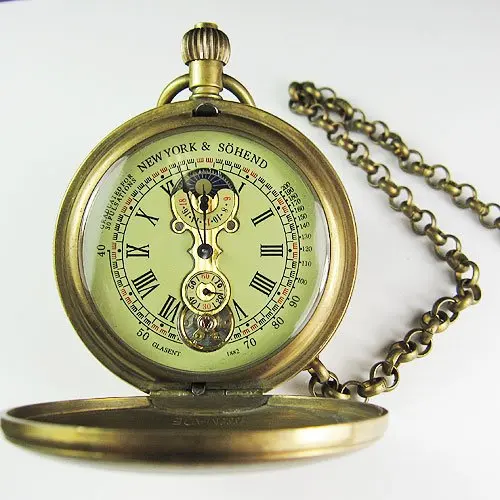 Популярные 100% Латунные античные карманные часы с двойной крышкой - купить по