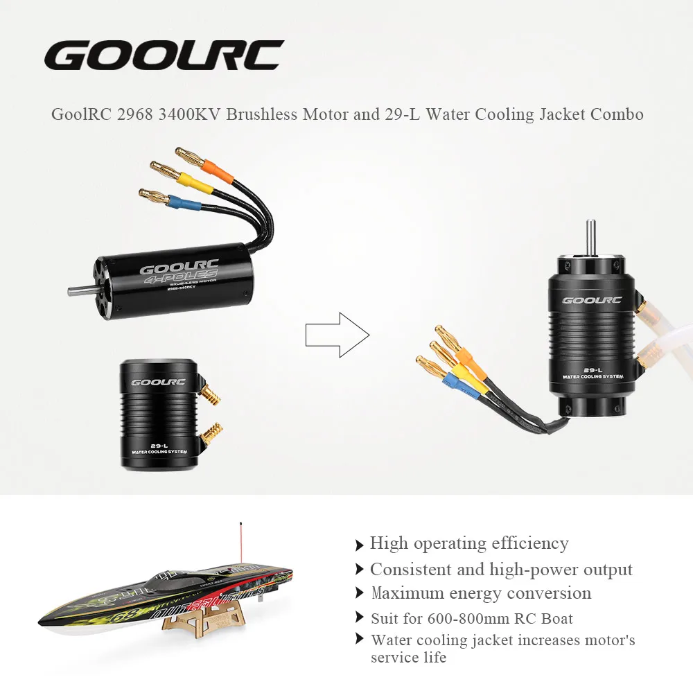 Оригинальный комбинированный комплект GoolRC 2968 3400KV с бесколлекторным двигателем и