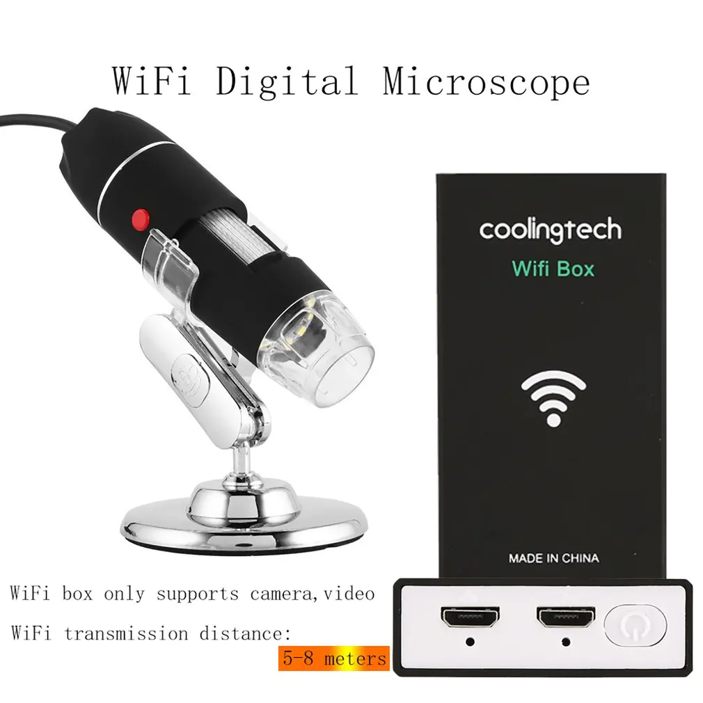 Цифровой микроскоп с Wi-Fi 8 СВЕТОДИОДНЫЙ два в одном USB эндоскоп камера microscopio 500X-1600X