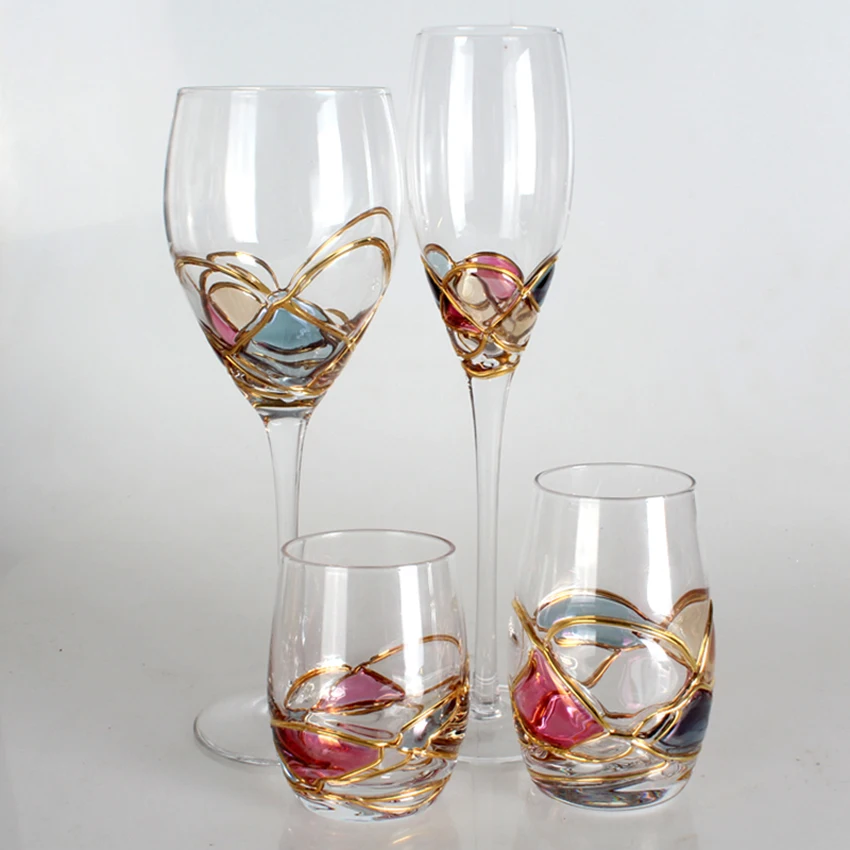 Стеклянные бокалы для шампанского коктейлей свадебных вечеринок домашняя