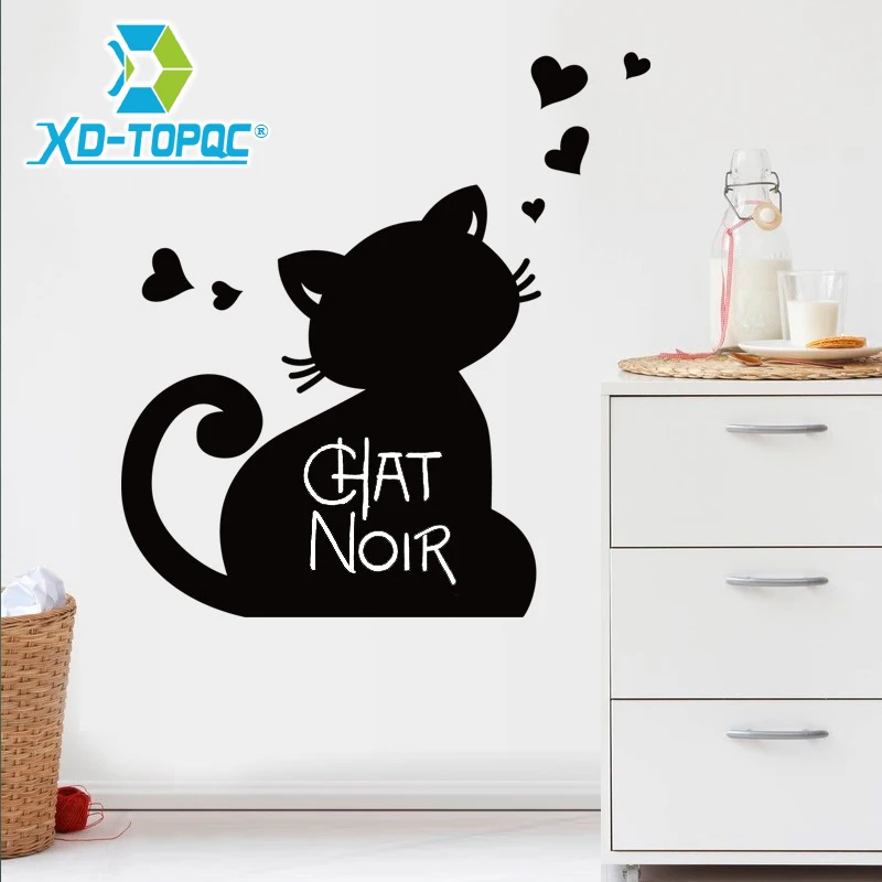 Милый съемный дощатый стикер из ПВХ черная доска с надписью мультяшный милый